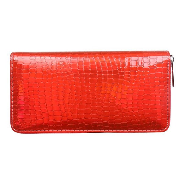 Metaillic red large portemonnee