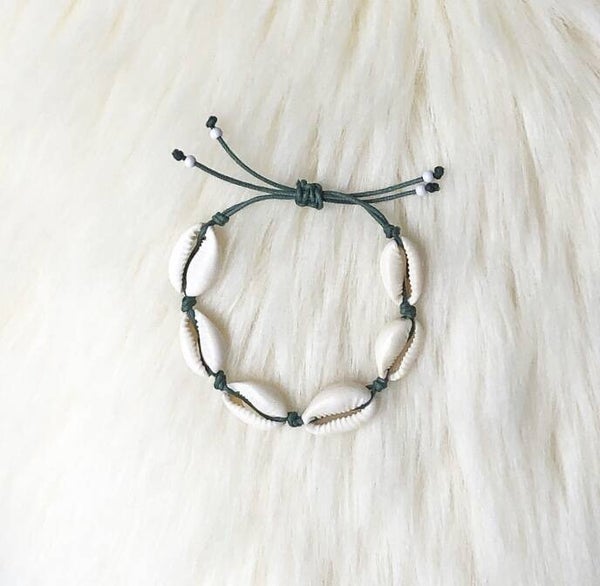 Shells armband groen