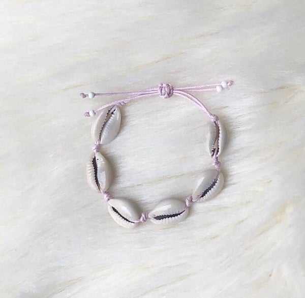 Shells armband roze