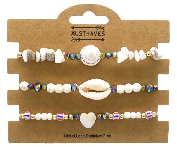 Armband set shells - wit