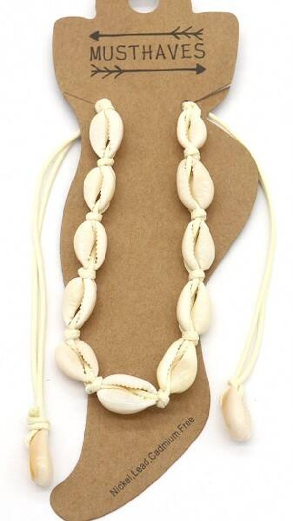 Shells enkelbandje wit