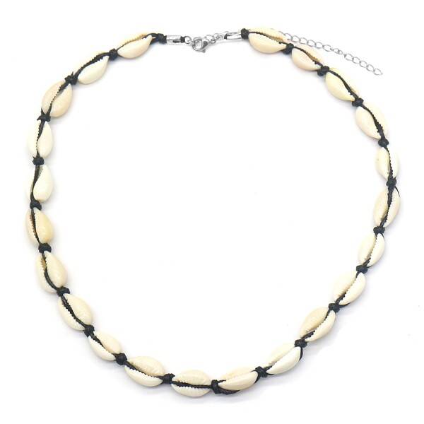 Shells ketting zwart