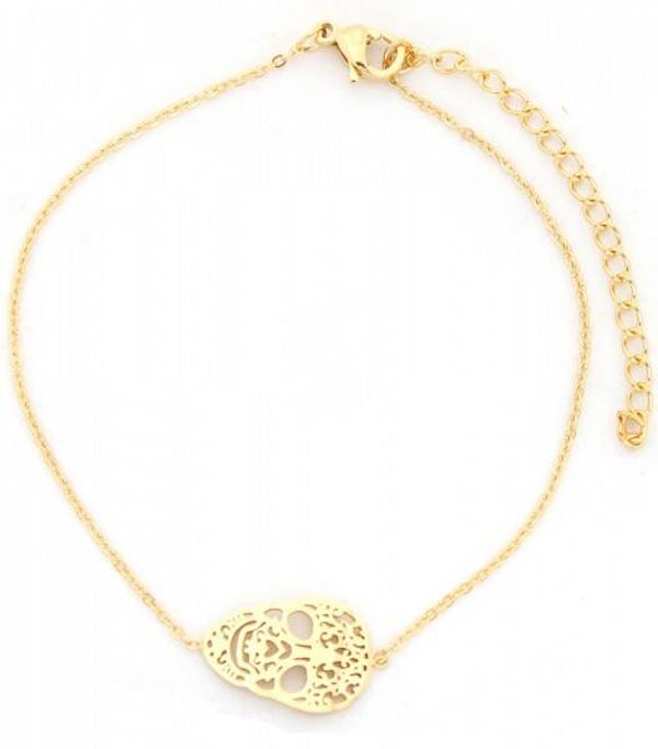 Skull armband - goud