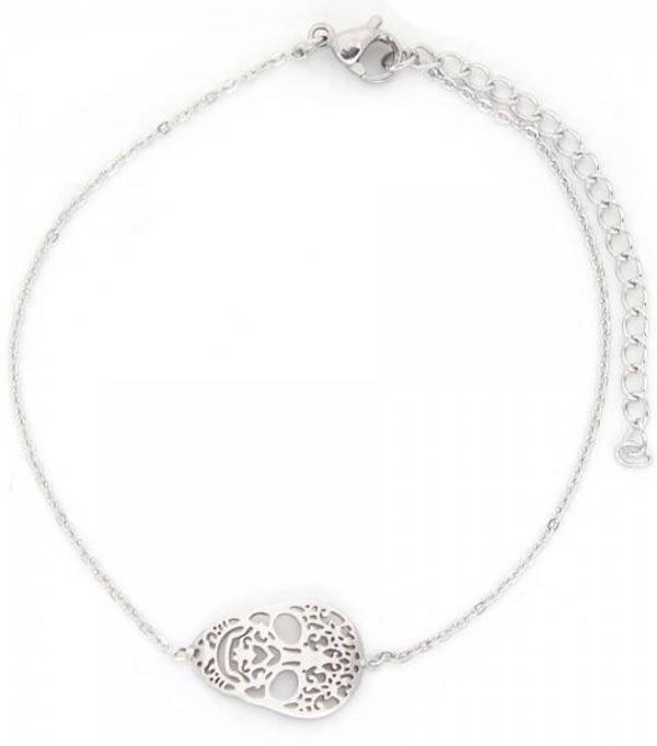 Skull armband - zilver