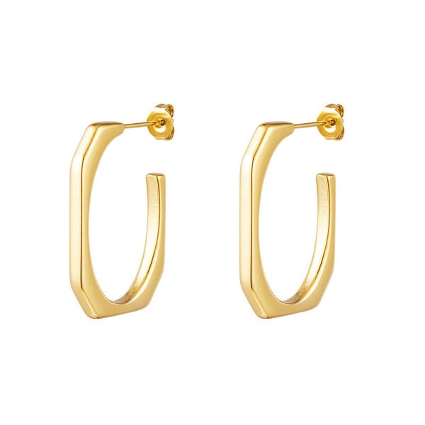 Square oorbellen goud