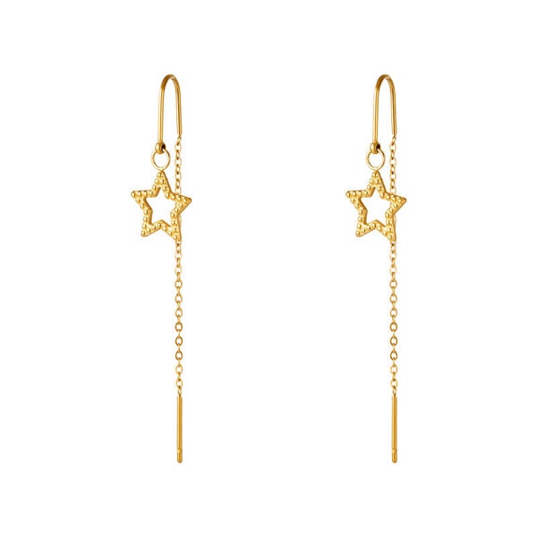 Star dangle oorbellen goud
