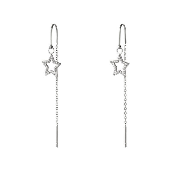 Star dangle oorbellen zilver