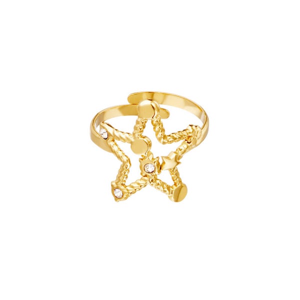 Star ring goud