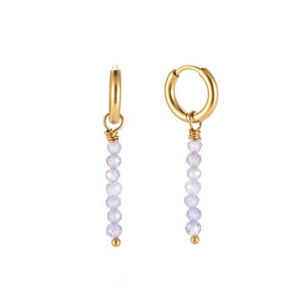 Tiny beads oorbellen - lila