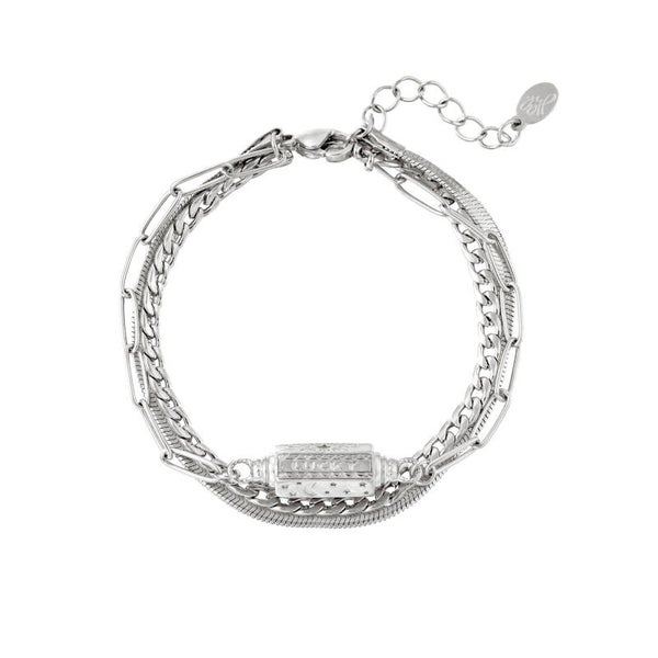 Triple chain armband zilver