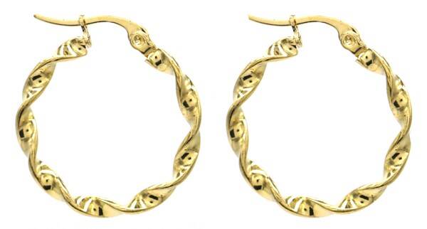 Twisted hoops oorbellen - goud