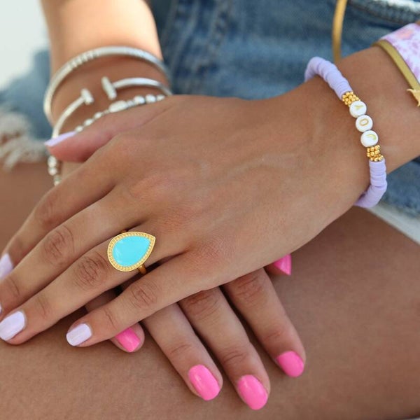 Ring versailles turquoise goud