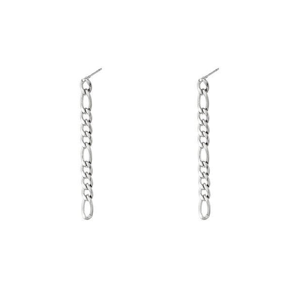 Vertical variation oorbellen zilver