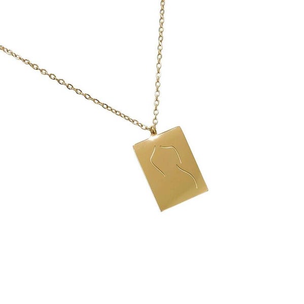 Women sketch ketting - goud