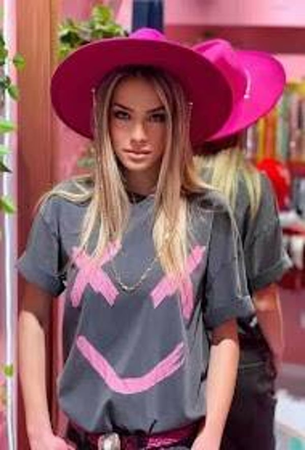 T-shirt smiley - grijs