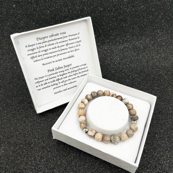 Nature stone - armband zebra Jasper