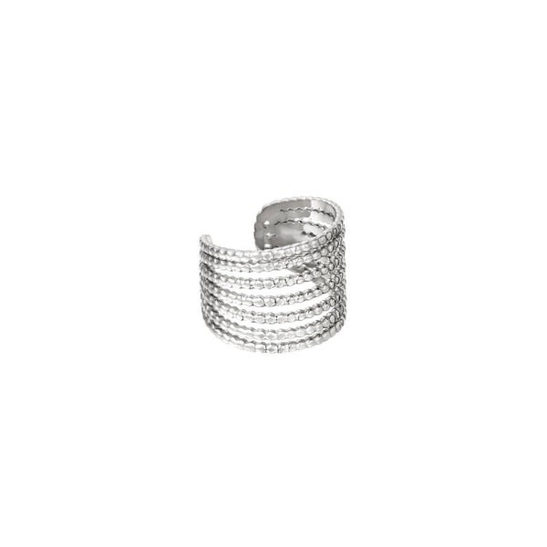 Seven rows earcuff zilver