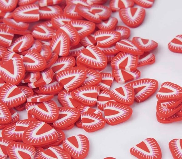 Strawberry Polymer Clay Slices