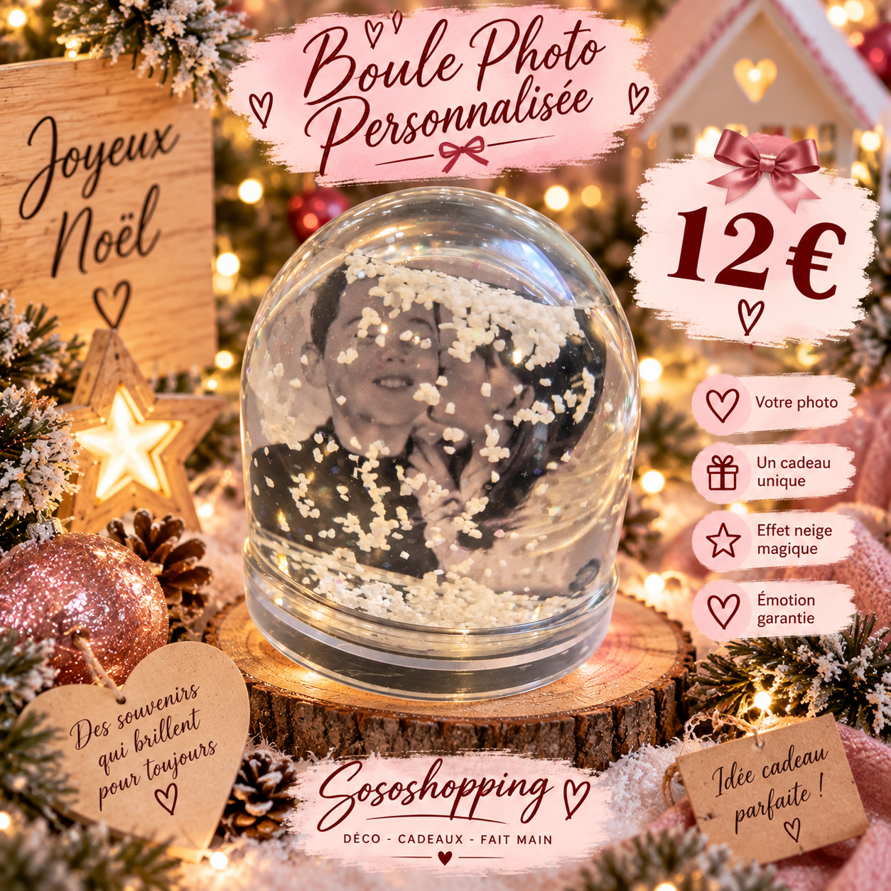 BOULE A NEIGE PERSONNALISE