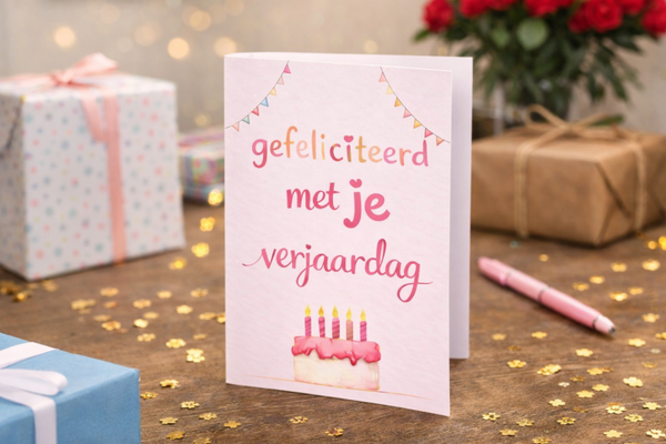 Gefeliciteerd roze