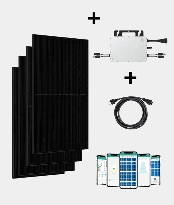 4 panelen met hoymiles 1600W micro-omvormer