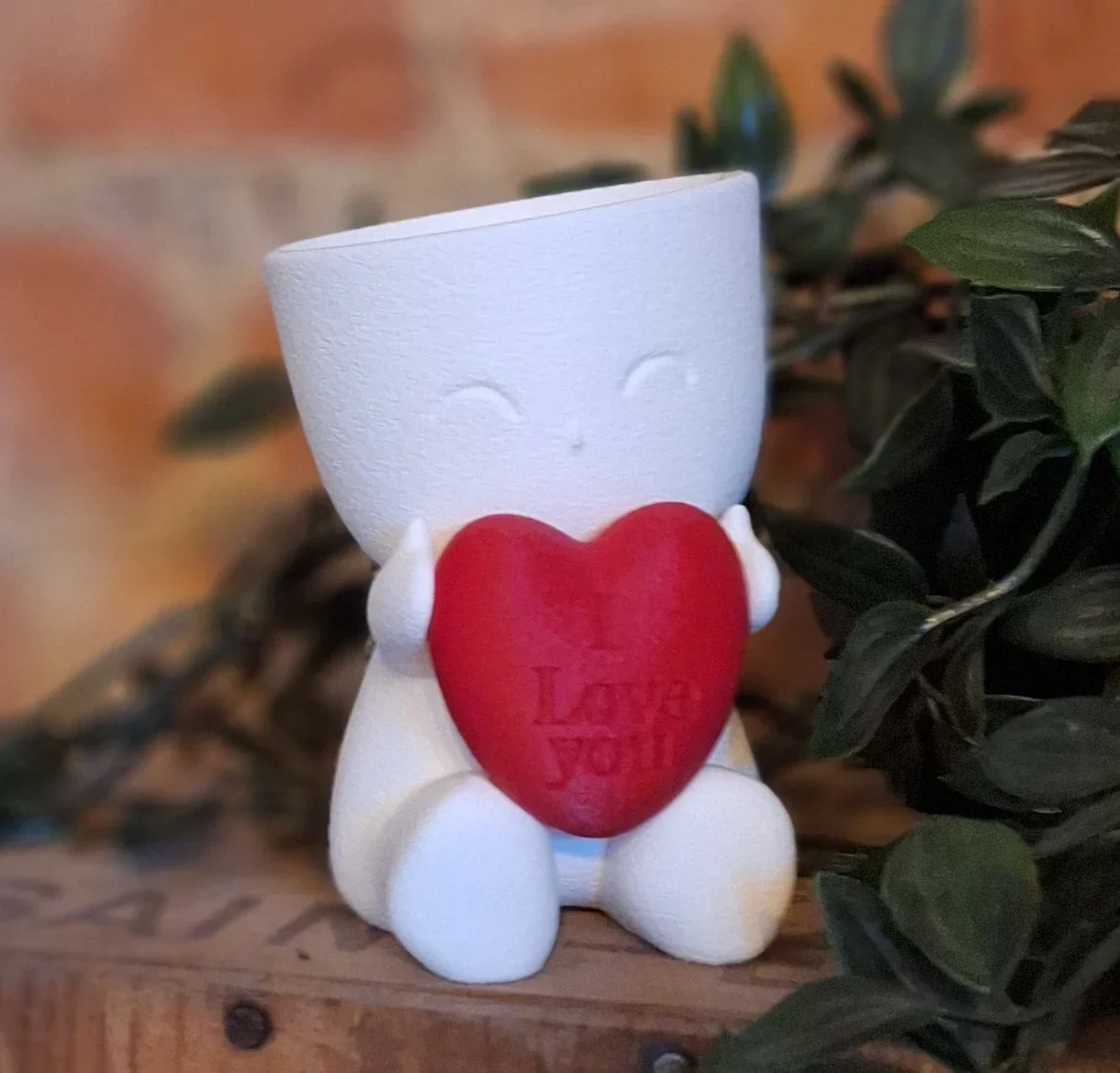 Potty planter met gepersonaliseerd hartje