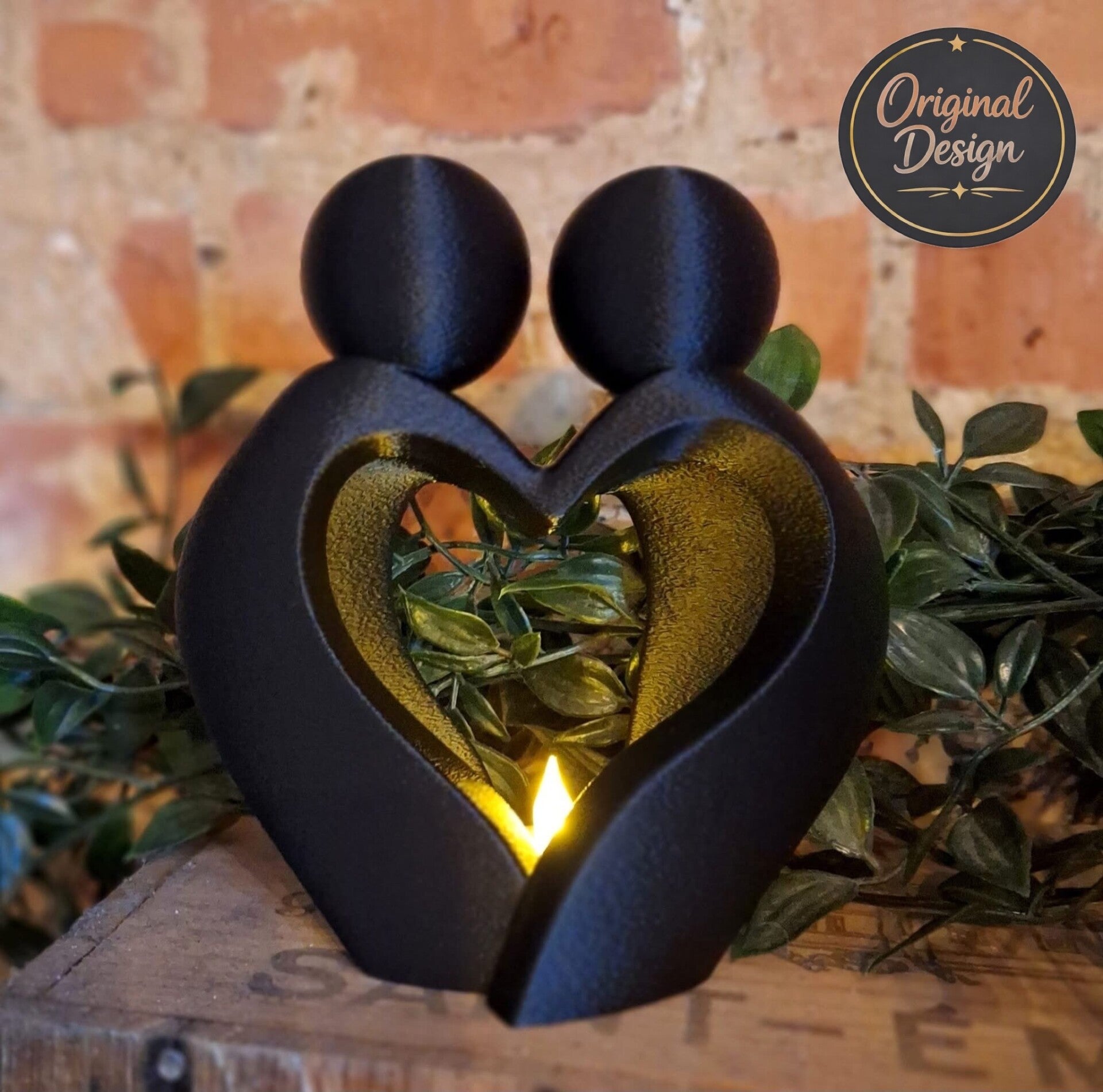 Valentijnskoppel hart met ledlichtje