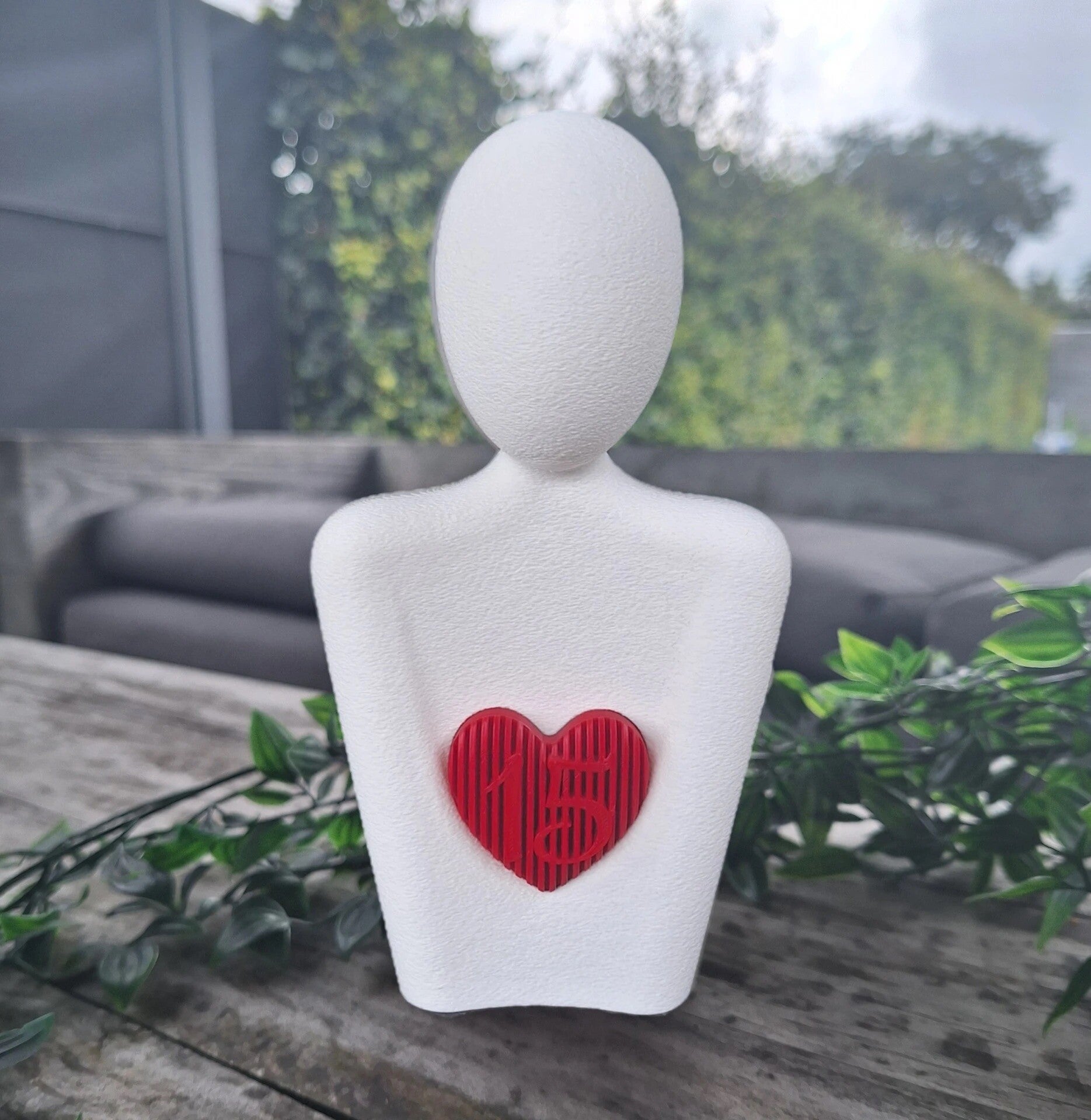 Valentijns beeldje met gepersonaliseerd hart