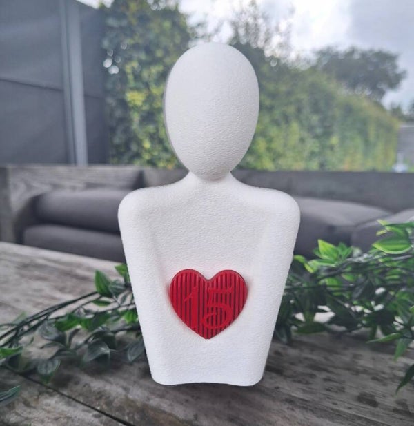 Valentijns beeldje met gepersonaliseerd hart