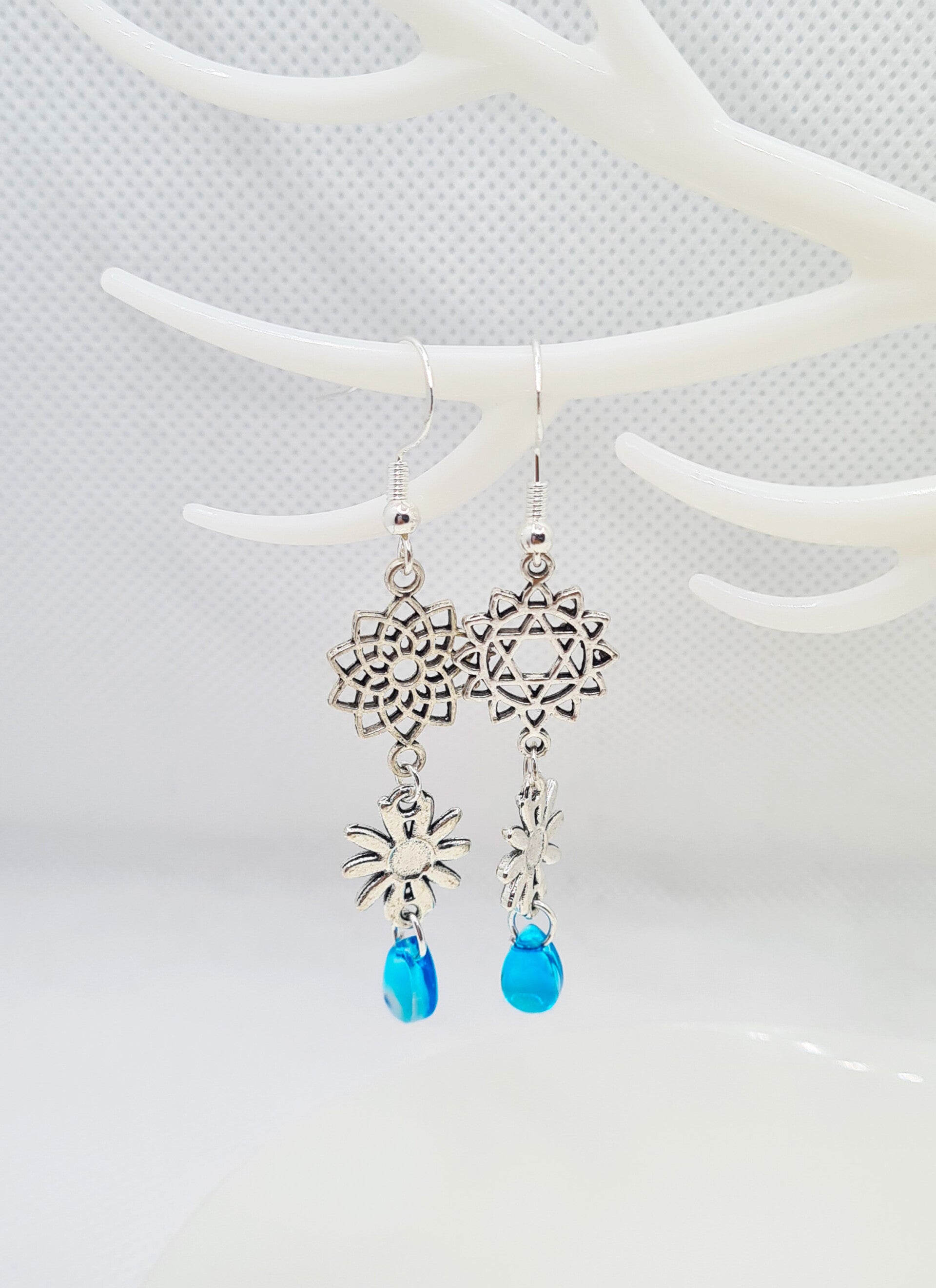 Orecchini Decorati con  Perline Colore Blu