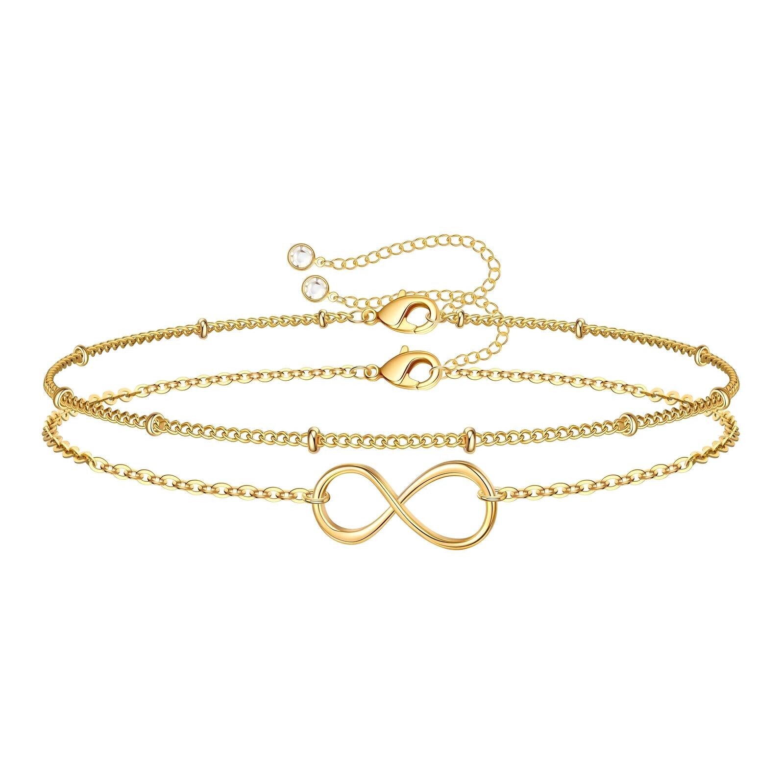 Bracciale  " Infiniti "  in Acciaio Placcato Oro 18 Carati