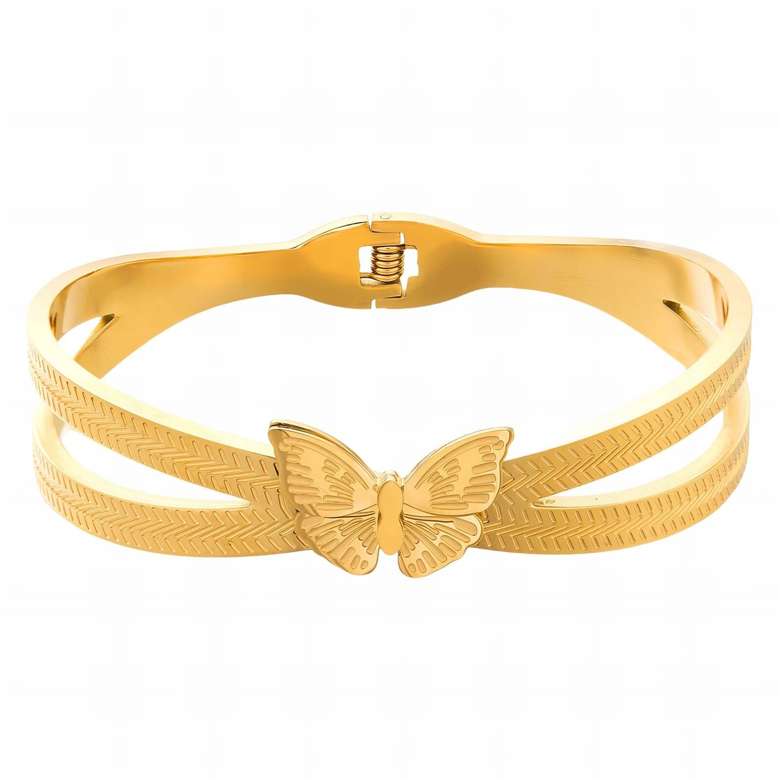 Bracciale "Farfalla" in Acciaio Placcato Oro 18 Carati
