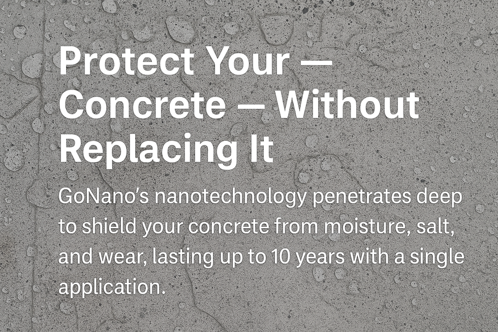 Water beading on Nano Tech-treated concrete in Winnipeg. No gloss. No runoff. Just long-term protection.