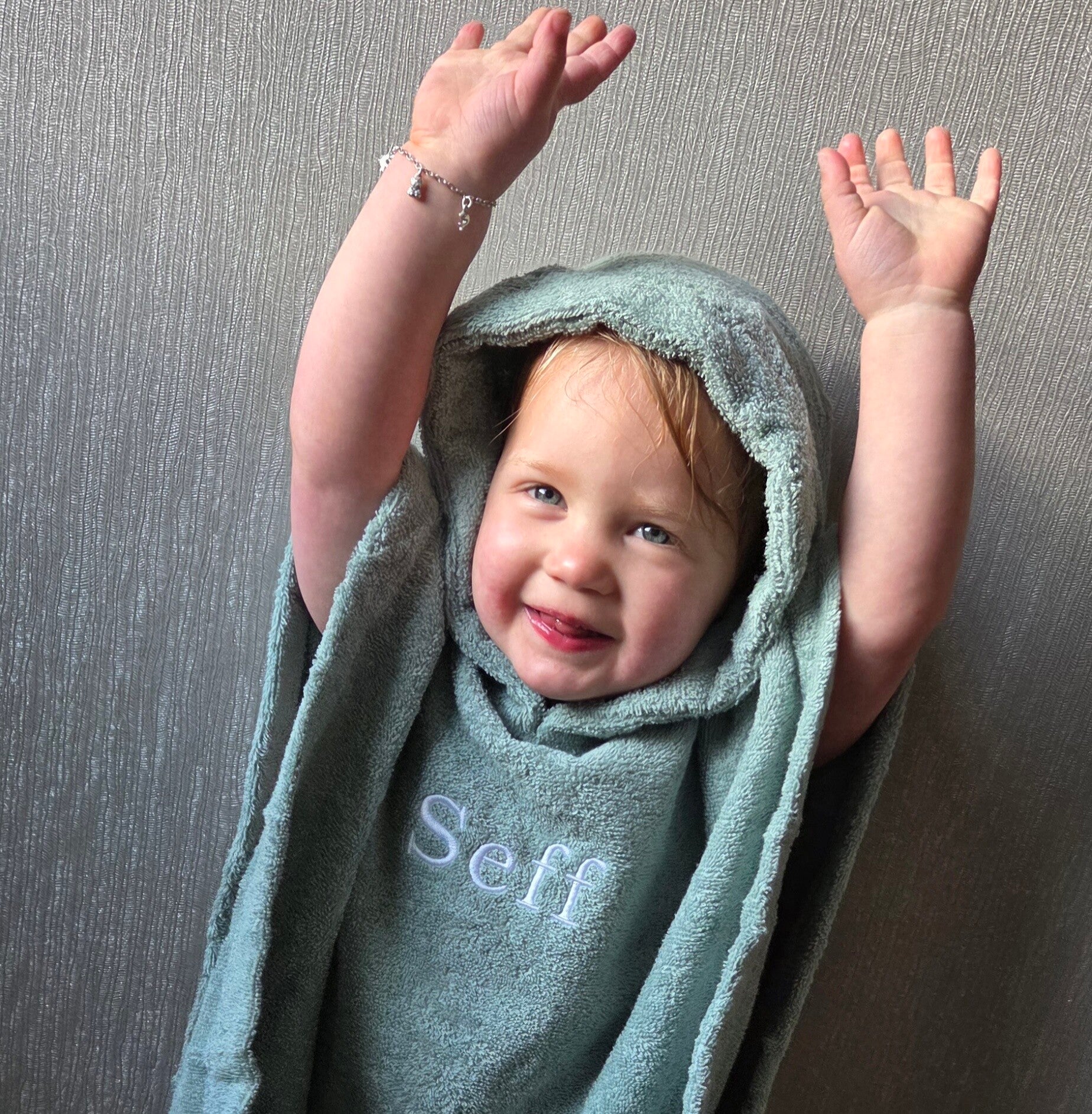 Badponcho 1 tot 4 jaar - Blauw/groen