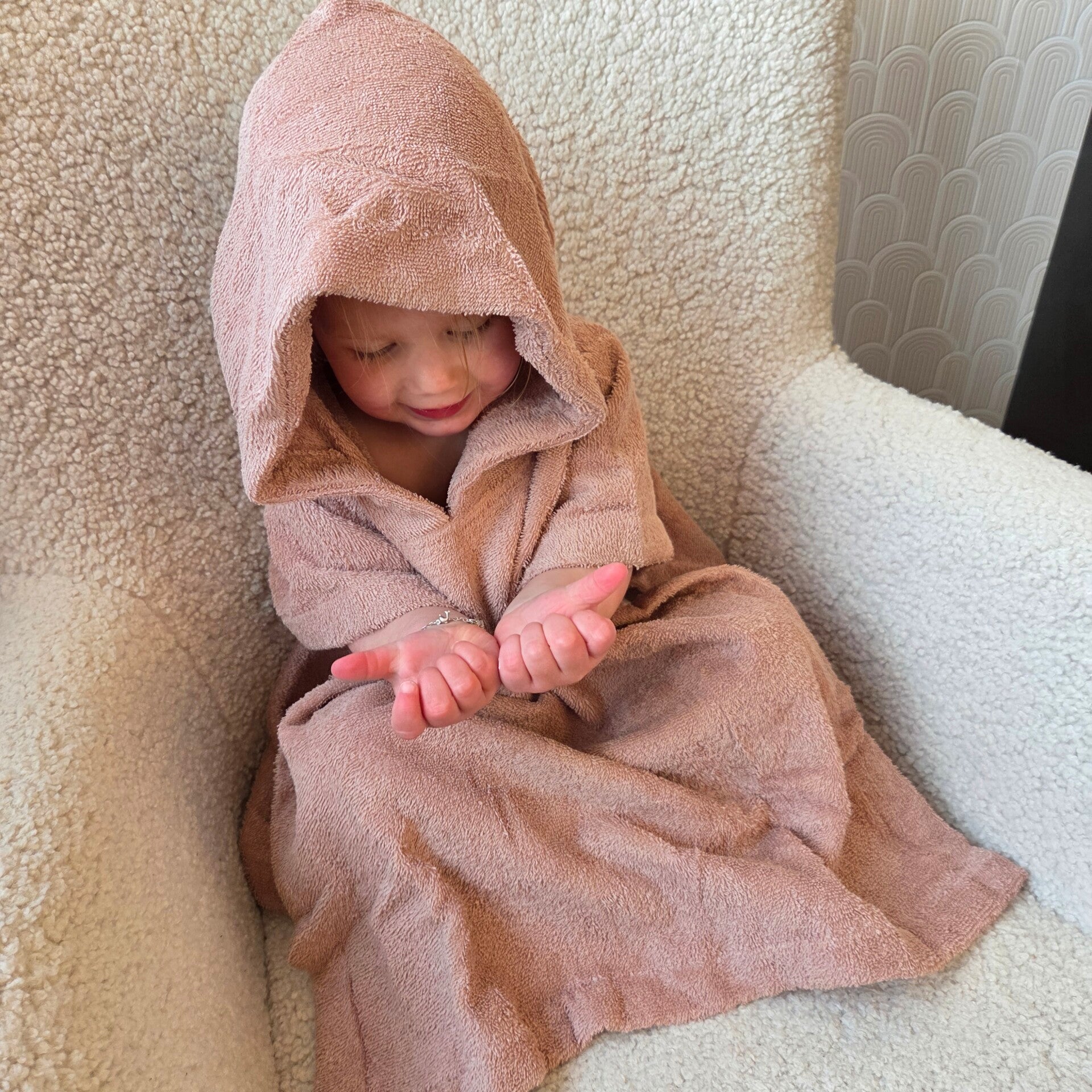 Badponcho 1 tot 4 jaar - Oud roze