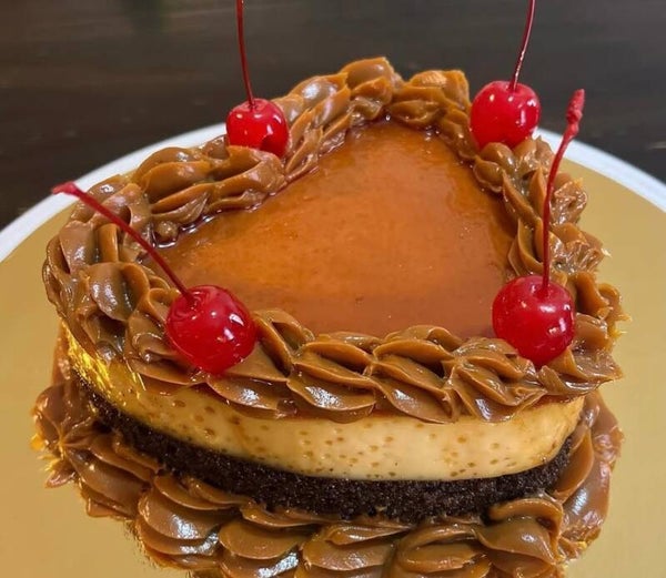 ChocoFlan Heart Shape