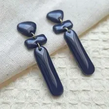Navi | Donkerblauw statement oorbellen