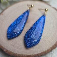 Seraphine | Blauwe glitter oorbellen