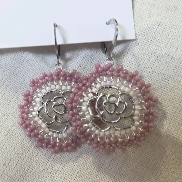 Rosa | Bloem oorbellen