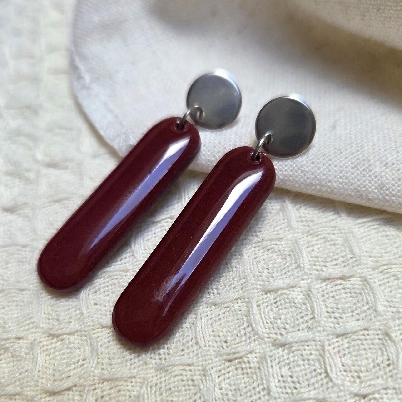 Sienna | Bordeaux oorbellen