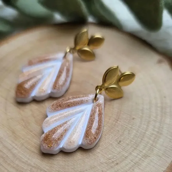 Celeste | Champagne oorbellen