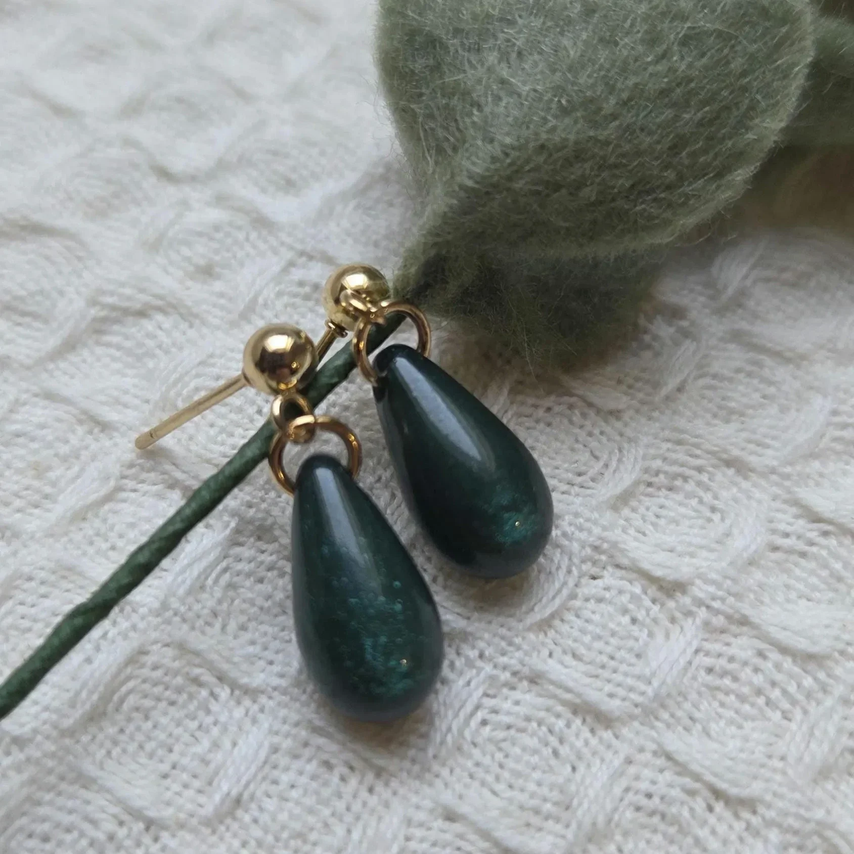 Jade | Druppel oorbellen
