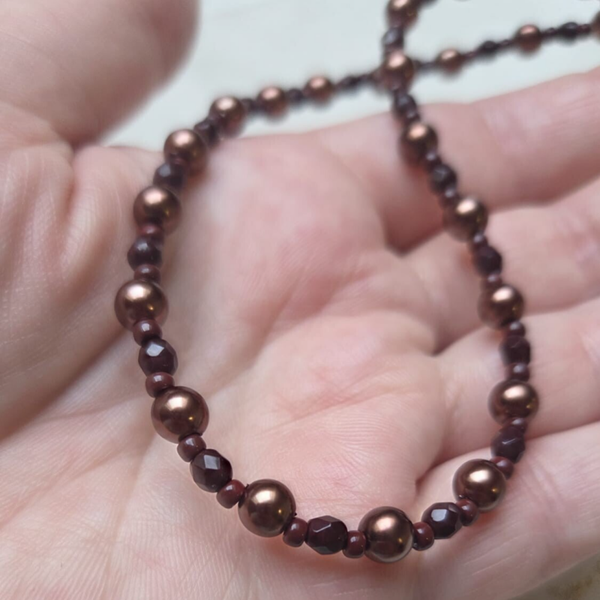 Rifka | Kralenketting bruin