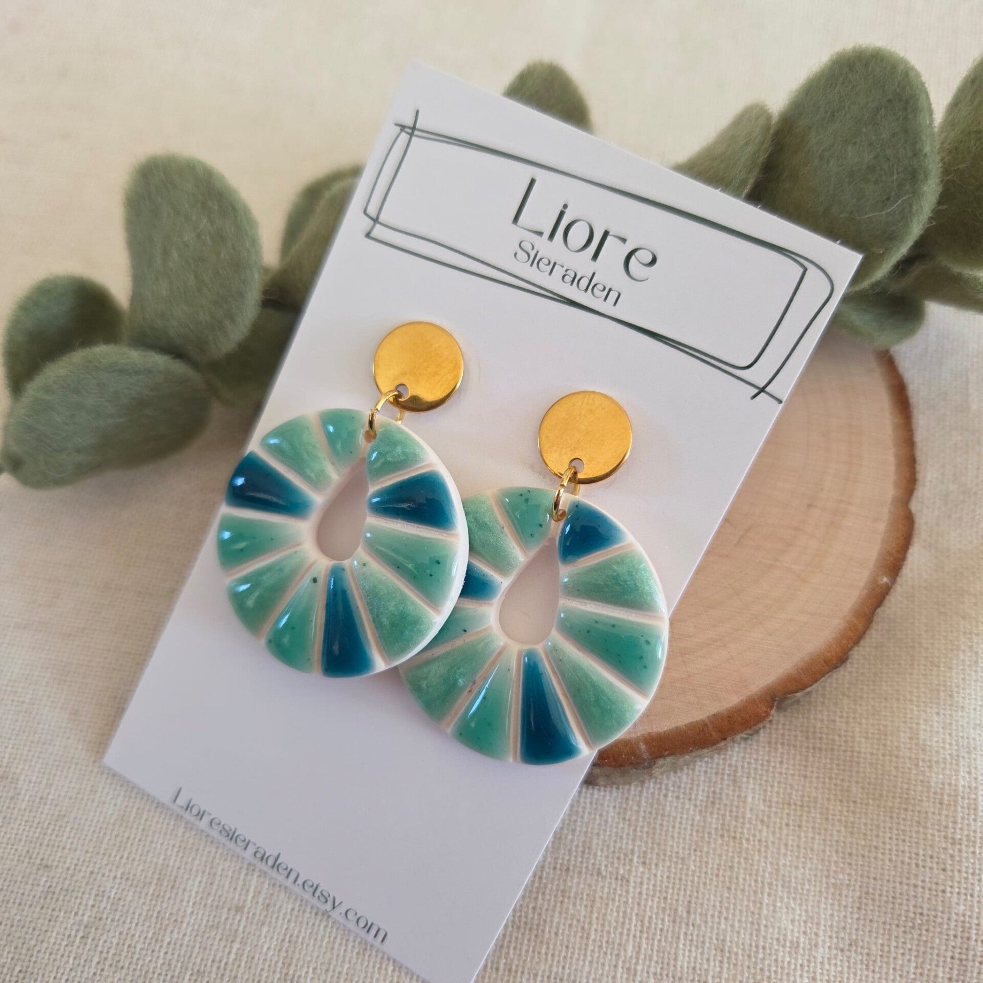 Turquoise oorbellen
