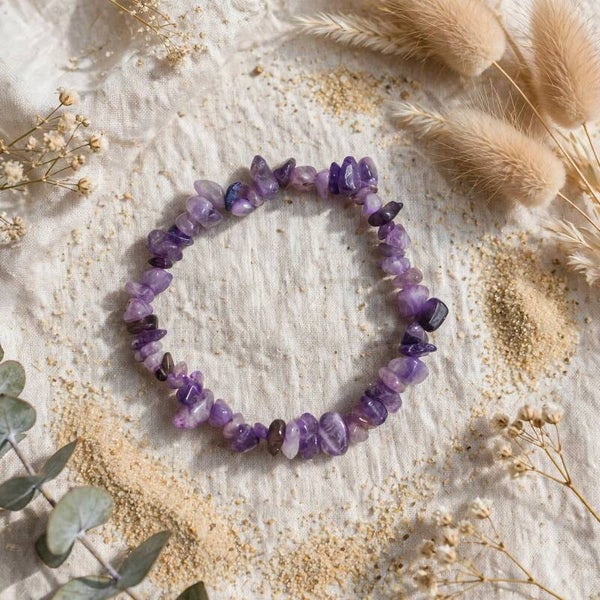 Bracelets en perles chips Violet