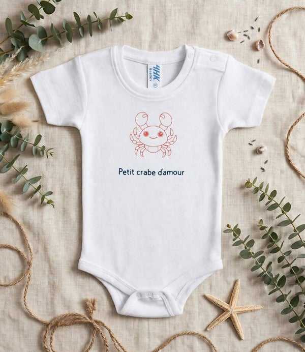 Body Bébé " Petit crabe d'amour "