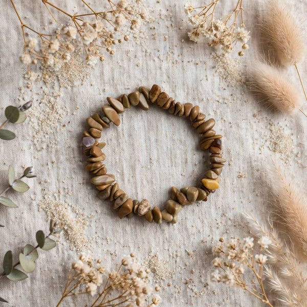 Bracelets en perles chips Camel