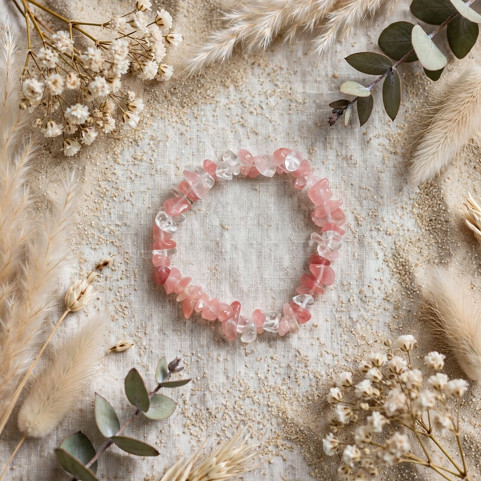 Bracelets en perles chips Rose saumon