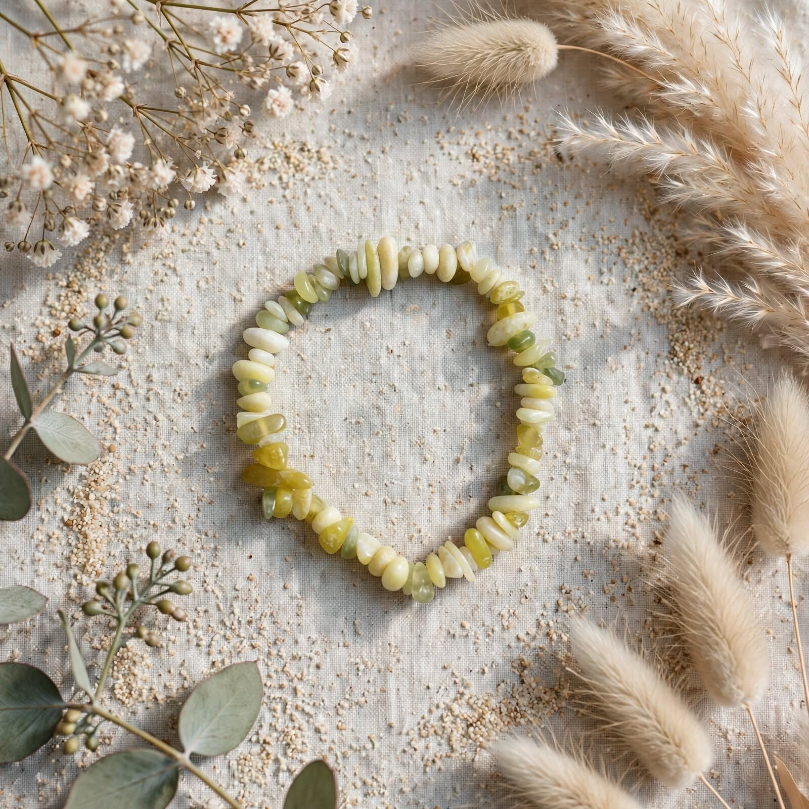 Bracelets en perles chips Vert anis
