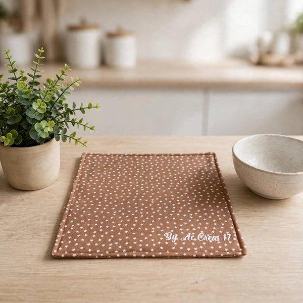 Essuie tout lavable et réutilisable Etoiles camel